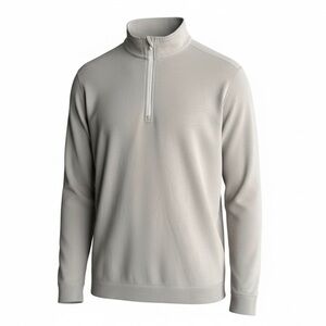 Tasc Performance Long Sleeve 1/4 Zip Shirt Lightweight Sweater Light Gray Bamboo
